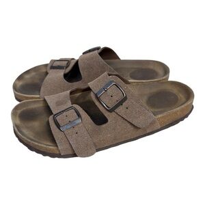 CUSHIONAIRE Lane Brown Cork Footbed Sandal Leather Insole Size 11W